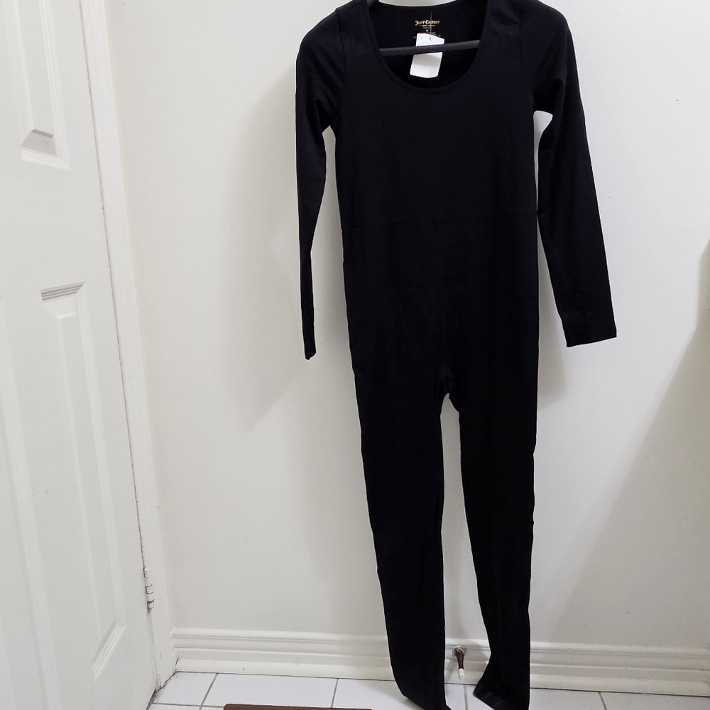 NWT Juicy Couture Black Jumpsuit Sleepsuit Sleek Full-Length Design, Sz M